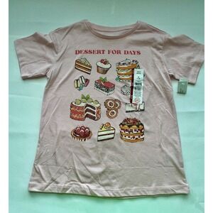 Wonder Nation Dessert for Days Short Sleeve Graphic Tee, NWT, Girl's Size M 7-8